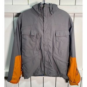 Ride Cell 5 Series Men's Hooded Snowboard Ski Jacket Gray Orange Size Small